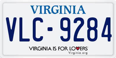 VA license plate VLC9284
