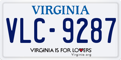VA license plate VLC9287