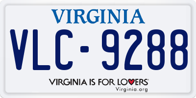 VA license plate VLC9288