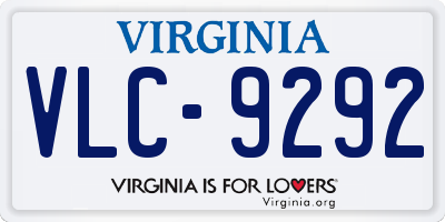 VA license plate VLC9292
