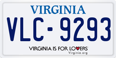 VA license plate VLC9293