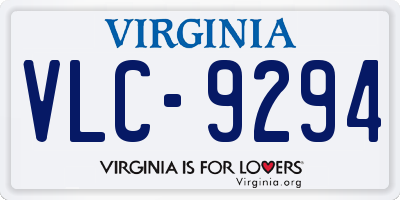 VA license plate VLC9294