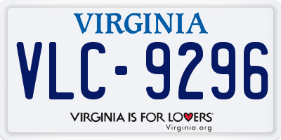 VA license plate VLC9296