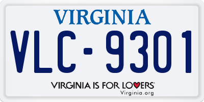 VA license plate VLC9301
