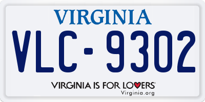 VA license plate VLC9302
