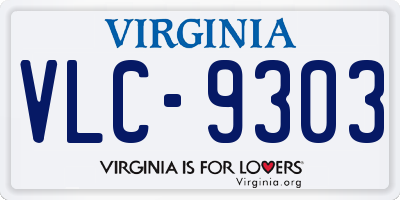VA license plate VLC9303