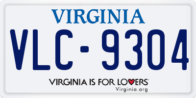 VA license plate VLC9304