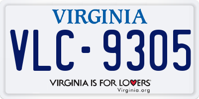 VA license plate VLC9305