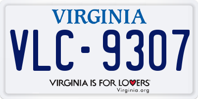 VA license plate VLC9307