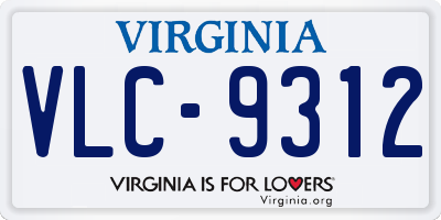 VA license plate VLC9312