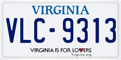 VA license plate VLC9313