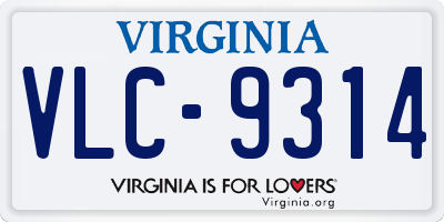VA license plate VLC9314
