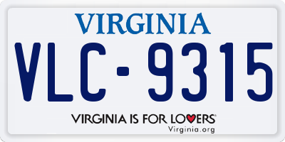 VA license plate VLC9315
