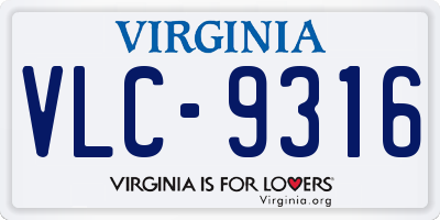 VA license plate VLC9316