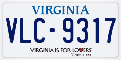 VA license plate VLC9317