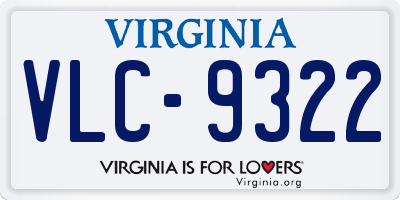 VA license plate VLC9322