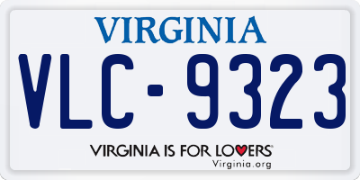 VA license plate VLC9323