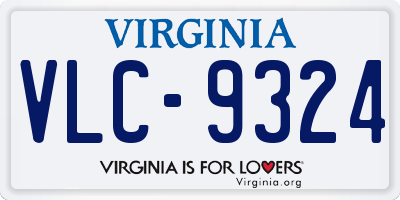 VA license plate VLC9324