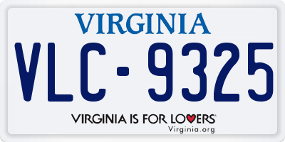 VA license plate VLC9325
