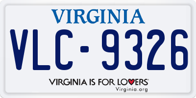 VA license plate VLC9326