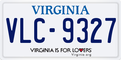 VA license plate VLC9327