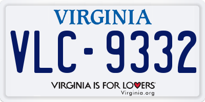 VA license plate VLC9332