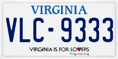 VA license plate VLC9333