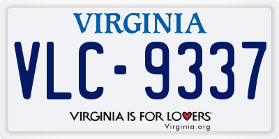VA license plate VLC9337