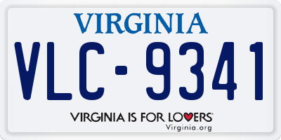 VA license plate VLC9341