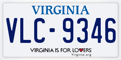 VA license plate VLC9346