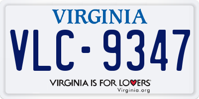 VA license plate VLC9347