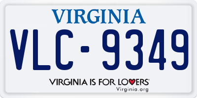 VA license plate VLC9349