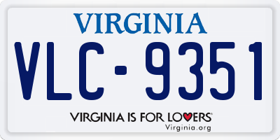 VA license plate VLC9351