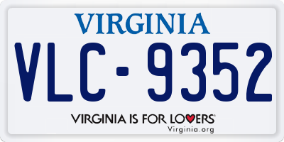VA license plate VLC9352
