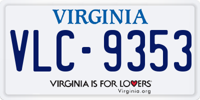 VA license plate VLC9353