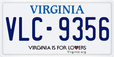 VA license plate VLC9356