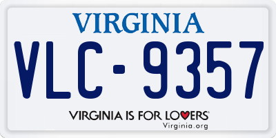 VA license plate VLC9357