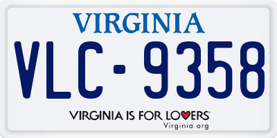VA license plate VLC9358