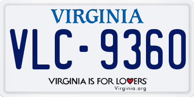 VA license plate VLC9360
