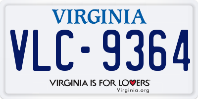 VA license plate VLC9364