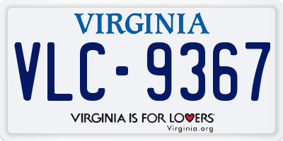 VA license plate VLC9367