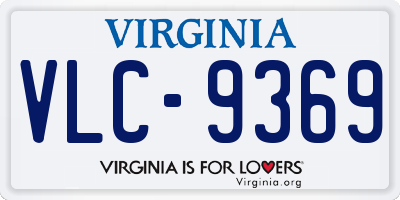 VA license plate VLC9369