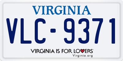 VA license plate VLC9371