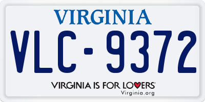 VA license plate VLC9372