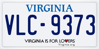 VA license plate VLC9373