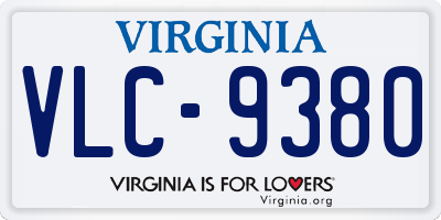 VA license plate VLC9380