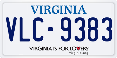 VA license plate VLC9383