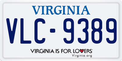 VA license plate VLC9389