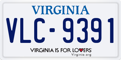 VA license plate VLC9391
