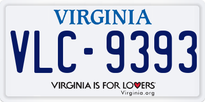 VA license plate VLC9393